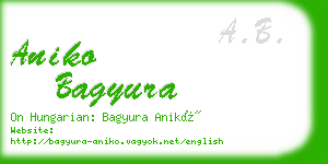 aniko bagyura business card